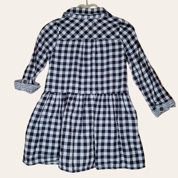 Cat & Jack Buffalo Check Plaid Long Sleeve Flannel Dress Toddler Girl's 3T - Picture 3 of 3